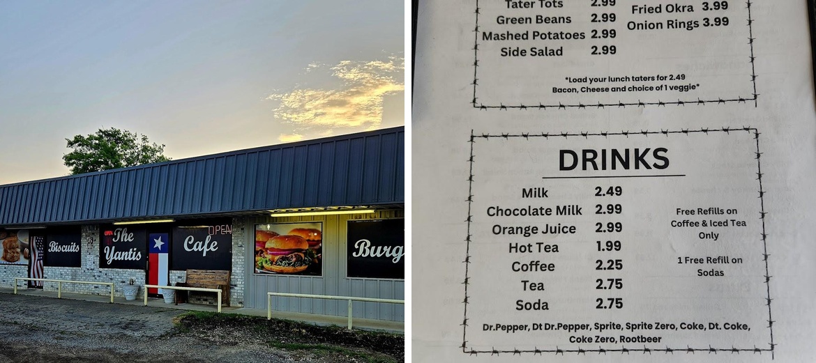 The Yantis Cafe Menu