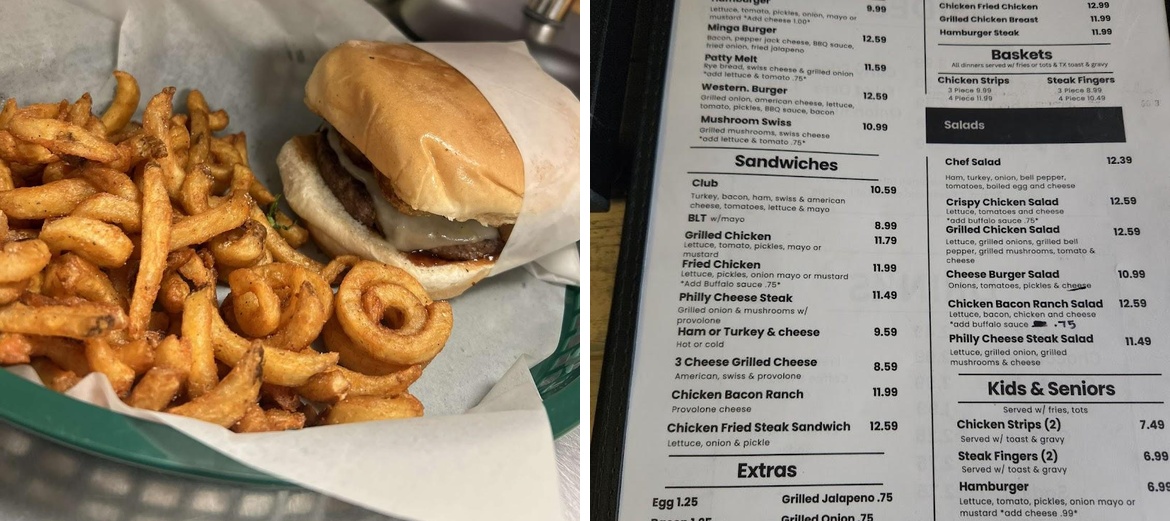 The Yantis Cafe Menu